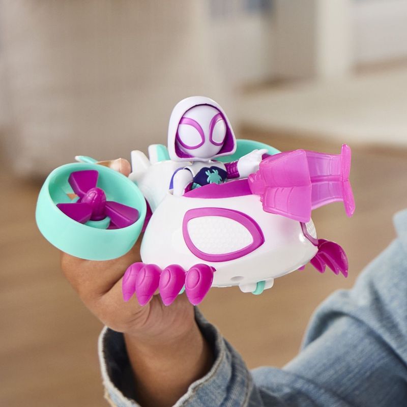 Jucarii, Copii si Bebe - Jucarii si jocuri - Figurine - SPIDEY SI PRIETENII LUI UIMITORI MARVEL SET FIGURINA GHOST SPIDER SI VEHICUL COPTER 7.6CM - Infinity.ro