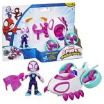 Jucarii, Copii si Bebe - Jucarii si jocuri - Figurine - SPIDEY SI PRIETENII LUI UIMITORI MARVEL SET FIGURINA GHOST SPIDER SI VEHICUL COPTER 7.6CM - Infinity.ro