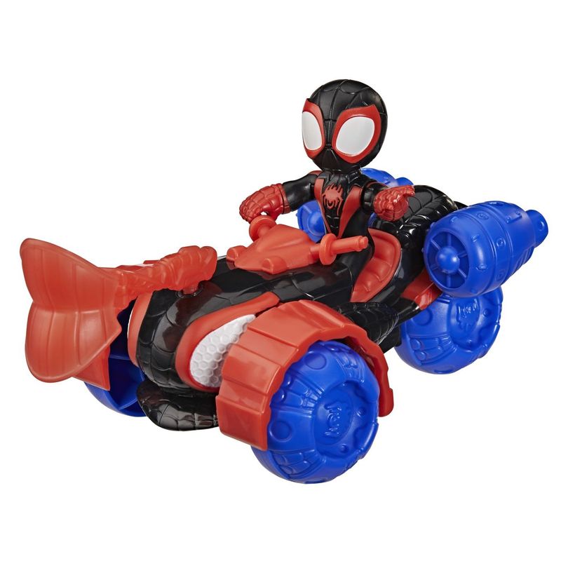 Jucarii, Copii si Bebe - Jucarii si jocuri - Figurine - SPIDEY SI PRIETENII LUI UIMITORI MARVEL SET FIGURINA MILES SPIN MORALES SI VEHICUL TECHNO RACER 7.6CM - Infinity.ro