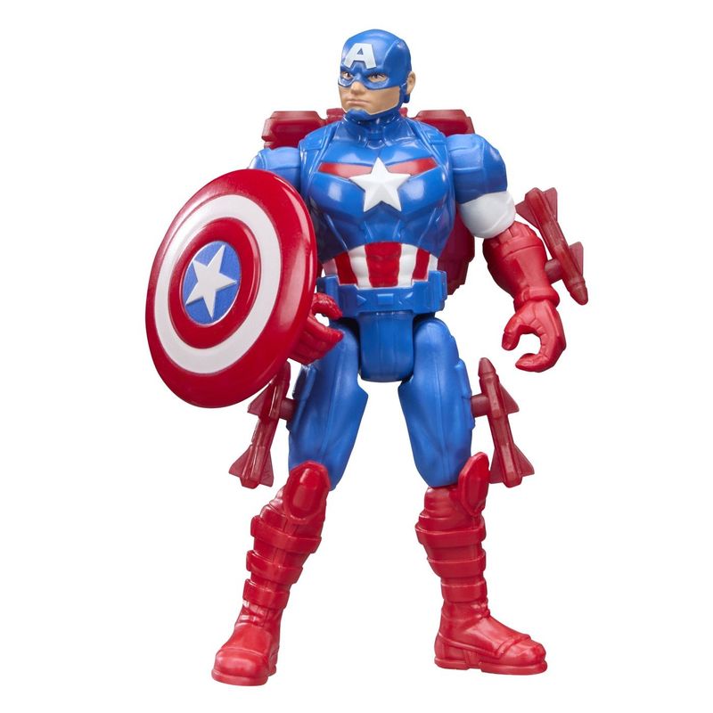 Jucarii, Copii si Bebe - Jucarii si jocuri - Figurine - MARVEL AVENGERS ACTION VERS SET FIGURINA CAPTAIN AMERICA SI ACCESORII 11.4CM - Infinity.ro