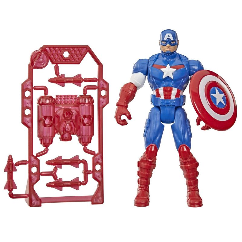 Jucarii, Copii si Bebe - Jucarii si jocuri - Figurine - MARVEL AVENGERS ACTION VERS SET FIGURINA CAPTAIN AMERICA SI ACCESORII 11.4CM - Infinity.ro
