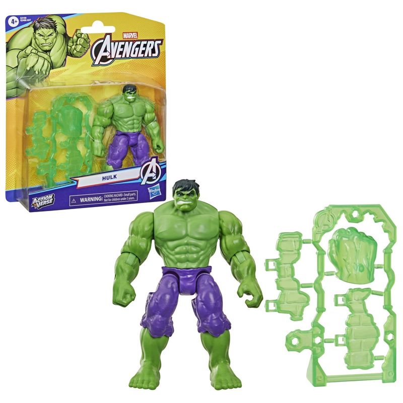 Jucarii, Copii si Bebe - Jucarii si jocuri - Figurine - MARVEL AVENGERS ACTION VERS SET FIGURINA HULK SI ACCESORII 11.4CM - Infinity.ro