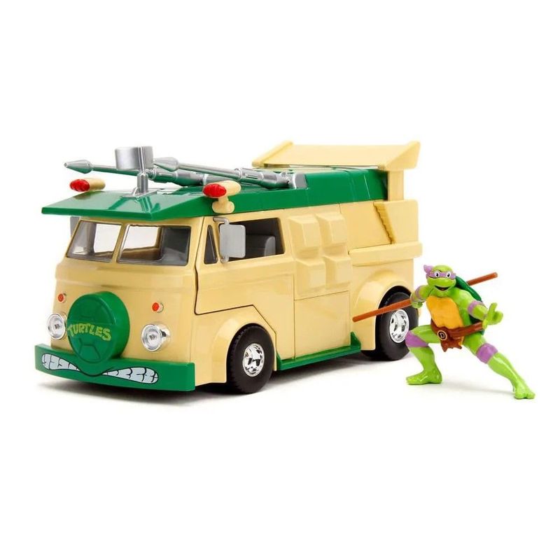 Jucarii, Copii si Bebe - Jucarii si jocuri - Figurine - JADA TESTOASELE NINJA SET METALIC FIGURINA DONATELLO SI VAGONUL DE PETRECERE SCARA 1 LA 24 - Infinity.ro