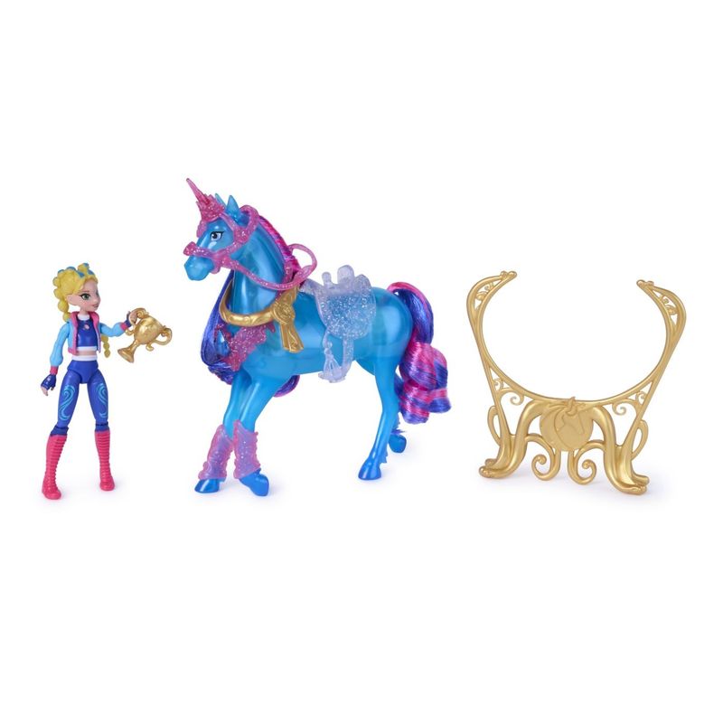 Jucarii, Copii si Bebe - Jucarii si jocuri - Papusi si accesorii - Papusi - UNICORN ACADEMY SET ANTRENEAZA SI STRALUCESTE UNICORNUL RIVER SI PAPUSA ISABEL - Infinity.ro