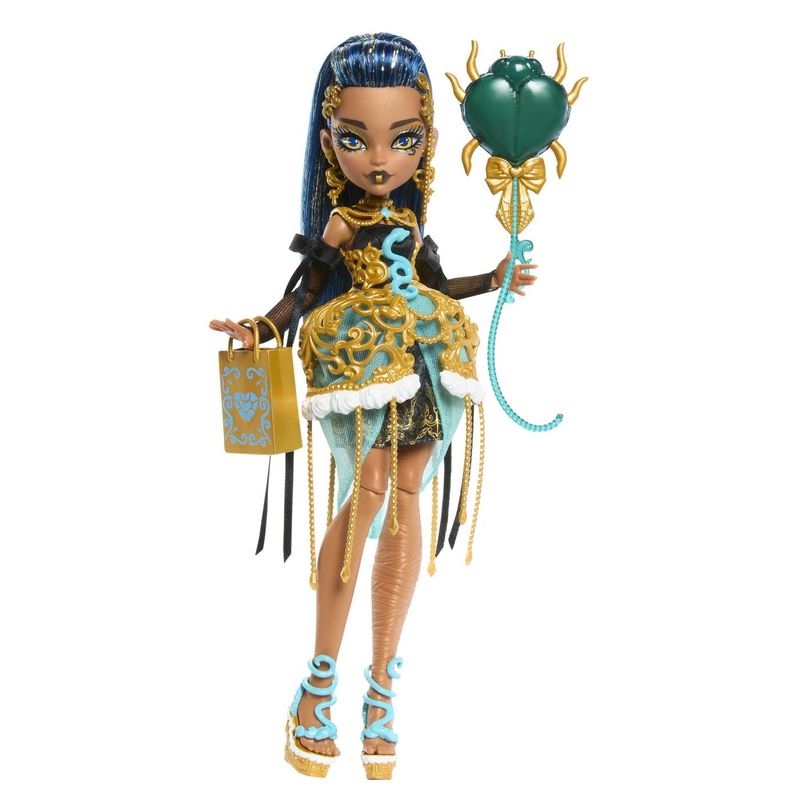 Jucarii, Copii si Bebe - Jucarii si jocuri - Papusi si accesorii - Papusi - MONSTER HIGH ZIUA DE NASTERE DULCE SI INFRICOSATOARE PAPUSA CLEO DE NILE CU ACCESORII - Infinity.ro