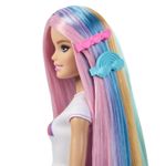 Jucarii, Copii si Bebe - Jucarii si jocuri - Papusi si accesorii - Papusi - BARBIE SET PAPUSA BARBIE CU PAR STRALUCITOR CURCUBEU SI ACCESORII - Infinity.ro