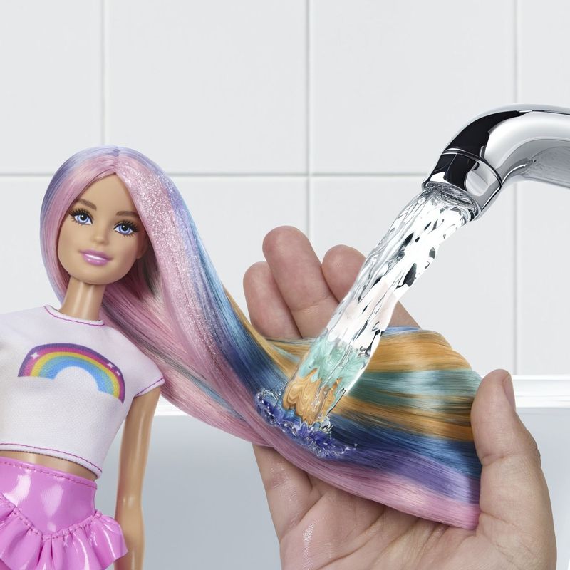 Jucarii, Copii si Bebe - Jucarii si jocuri - Papusi si accesorii - Papusi - BARBIE SET PAPUSA BARBIE CU PAR STRALUCITOR CURCUBEU SI ACCESORII - Infinity.ro