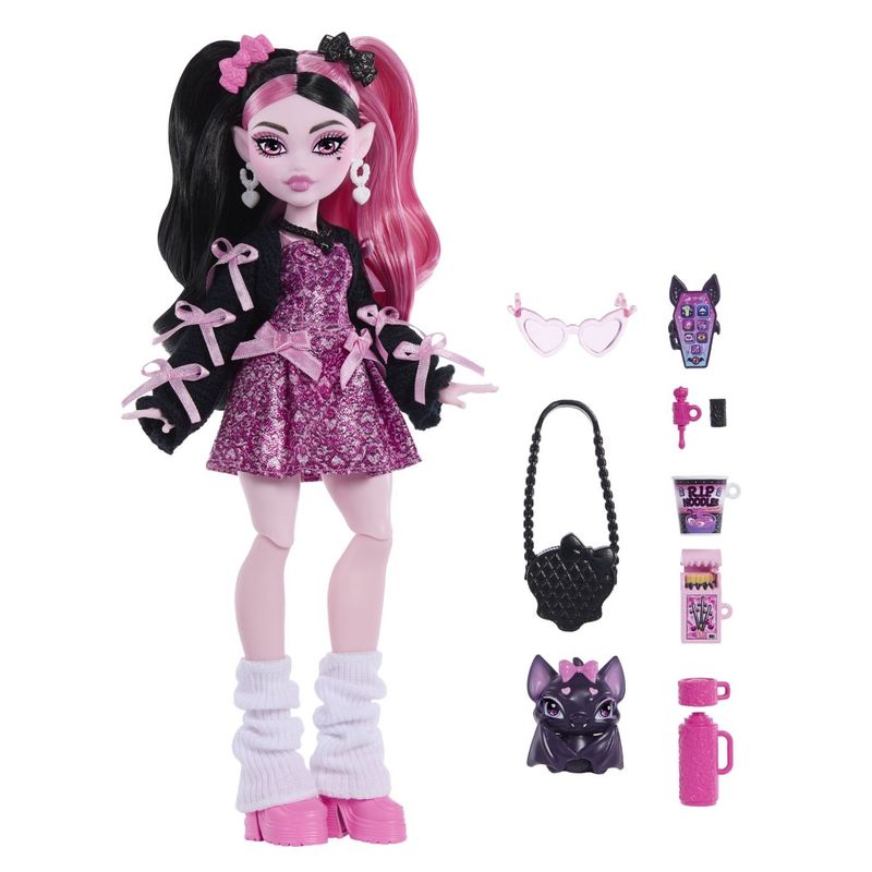Jucarii, Copii si Bebe - Jucarii si jocuri - Papusi si accesorii - Papusi - MONSTER HIGH PAPUSA DRACULAURA CU ACCESORII - Infinity.ro