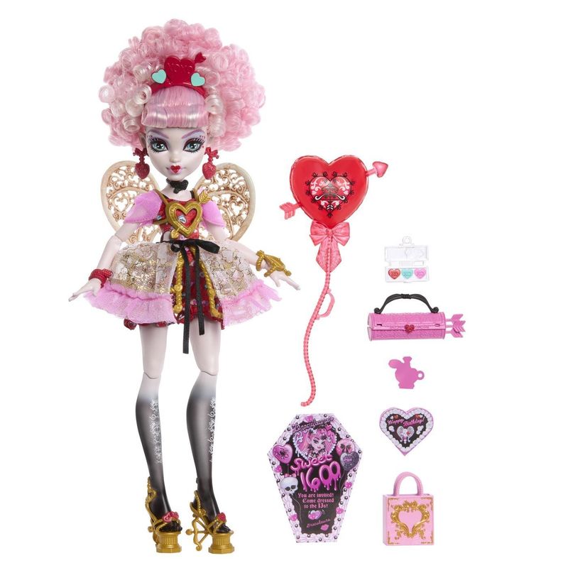 Jucarii, Copii si Bebe - Jucarii si jocuri - Papusi si accesorii - Papusi - MONSTER HIGH ANIVERSARE DULCE SI INFRICOSATOARE PAPUSA CUPID ASTERIA CU ACCESORII - Infinity.ro