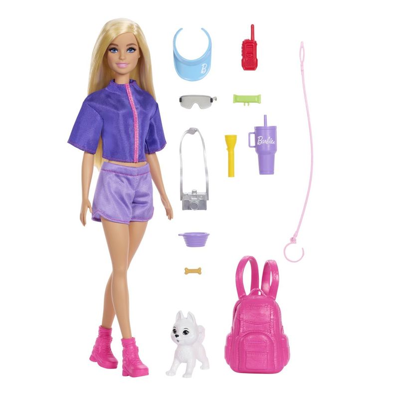 Jucarii, Copii si Bebe - Jucarii si jocuri - Papusi si accesorii - Papusi - BARBIE FAMILY AND FRIENDS SET PAPUSA BARBIE MALIBU SI ACCESORII AVENTURI IN AER LIBER - Infinity.ro