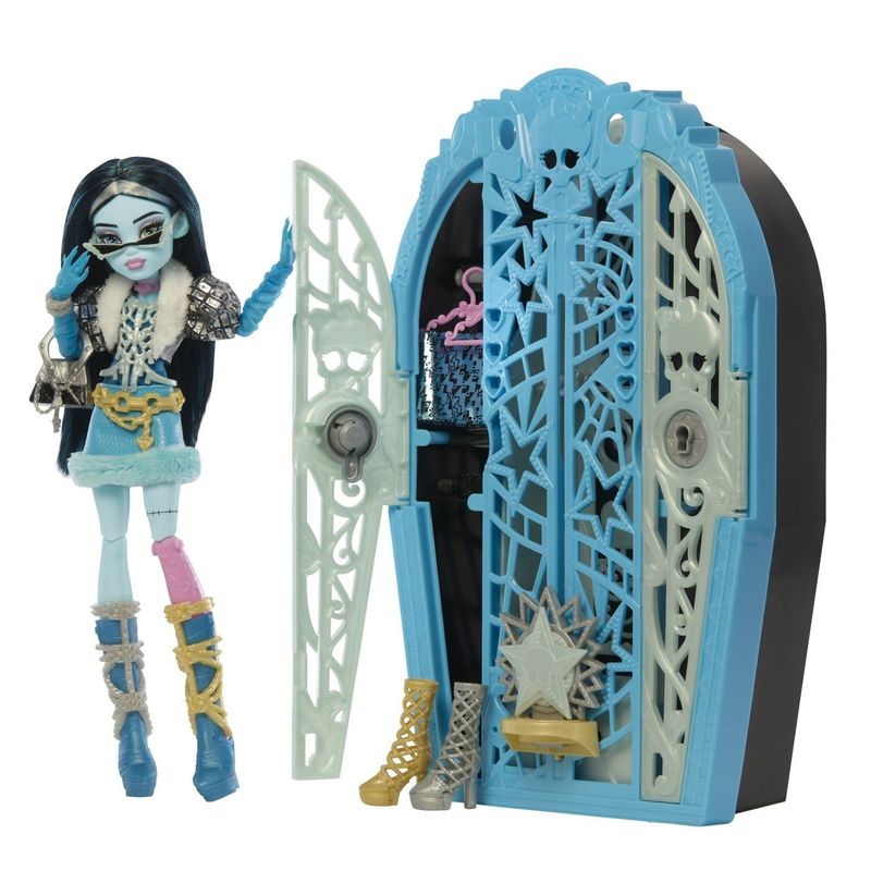 Jucarii, Copii si Bebe - Jucarii si jocuri - Papusi si accesorii - Papusi - MONSTER HIGH PAPUSA FRANKIESTEIN CU DULAP REVELATOR SI ACCESORII - Infinity.ro
