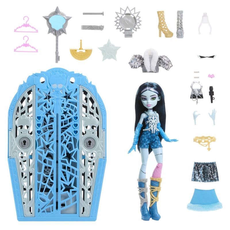 Jucarii, Copii si Bebe - Jucarii si jocuri - Papusi si accesorii - Papusi - MONSTER HIGH PAPUSA FRANKIESTEIN CU DULAP REVELATOR SI ACCESORII - Infinity.ro