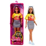 Jucarii, Copii si Bebe - Jucarii si jocuri - Papusi si accesorii - Papusi - PAPUSA BARBIE FASHIONISTA BRUNETA CU SUVITE BLONDE - Infinity.ro