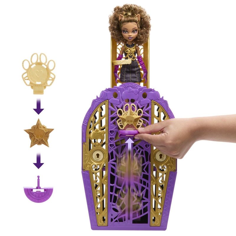 Jucarii, Copii si Bebe - Jucarii si jocuri - Papusi si accesorii - Papusi - MONSTER HIGH PAPUSA CLAWDEEN WOLF CU DULAP REVELATOR SI ACCESORII - Infinity.ro