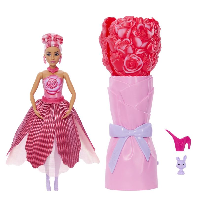 Jucarii, Copii si Bebe - Jucarii si jocuri - Papusi si accesorii - Papusi - BARBIE PETAL POP SET PAPUSA BARBIE TRANDAFIR ROSU SI ACCESORII - Infinity.ro