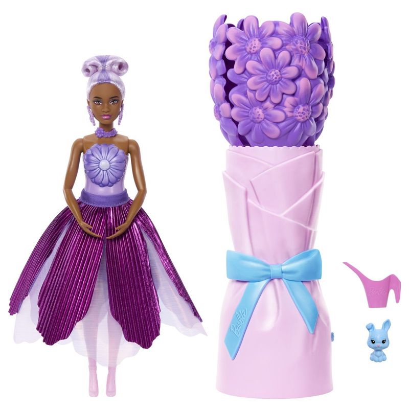 Jucarii, Copii si Bebe - Jucarii si jocuri - Papusi si accesorii - Papusi - BARBIE PETAL POP SET PAPUSA BARBIE MARGARETA MOV SI ACCESORII - Infinity.ro