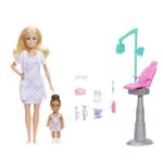 Jucarii, Copii si Bebe - Jucarii si jocuri - Papusi si accesorii - Papusi - BARBIE SET DE JOACA PAPUSA BARBIE BLONDA FACE CARIERA DENTIST - Infinity.ro