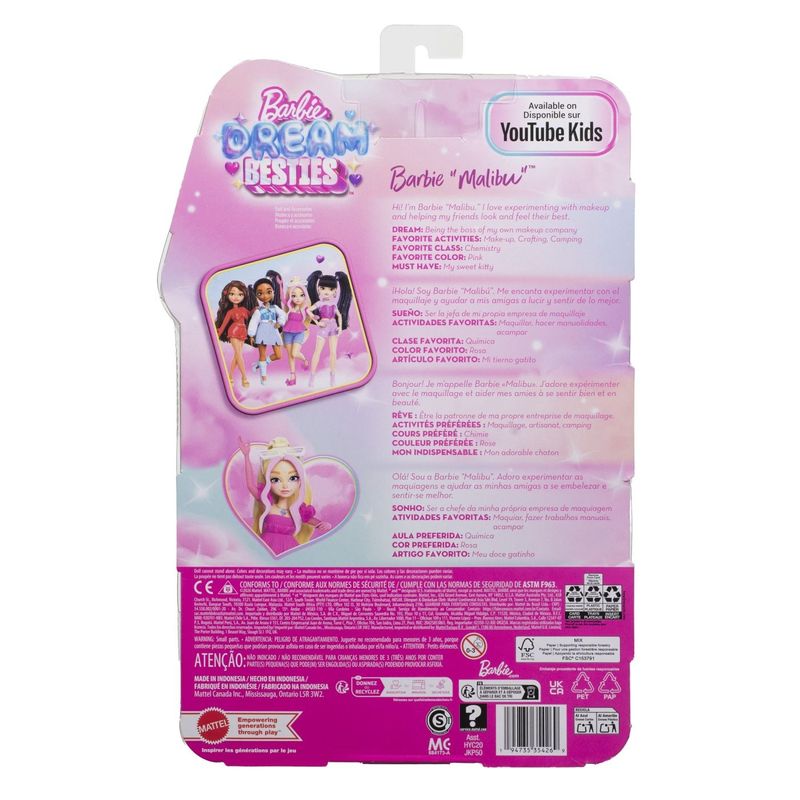 Jucarii, Copii si Bebe - Jucarii si jocuri - Papusi si accesorii - Papusi - BARBIE DREAM BESTIES PAPUSA BARBIE MALIBU CU ACCESORII - Infinity.ro