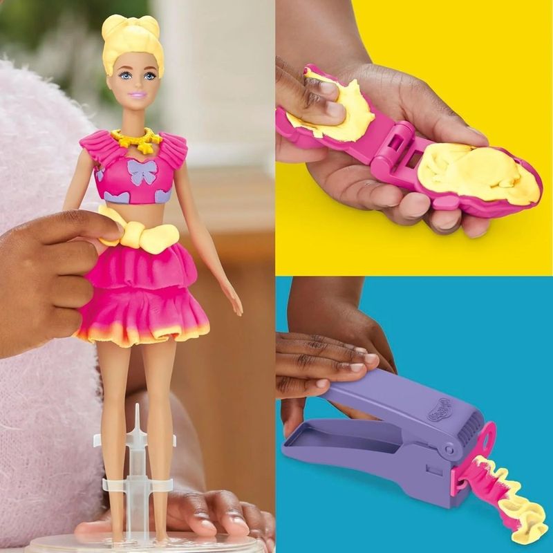 Jucarii, Copii si Bebe - Jucarii si jocuri - Papusi si accesorii - Papusi - PLAY DOH BARBIE SET VOLANASE SI FUNDITE CU PAPUSA INCLUSA - Infinity.ro