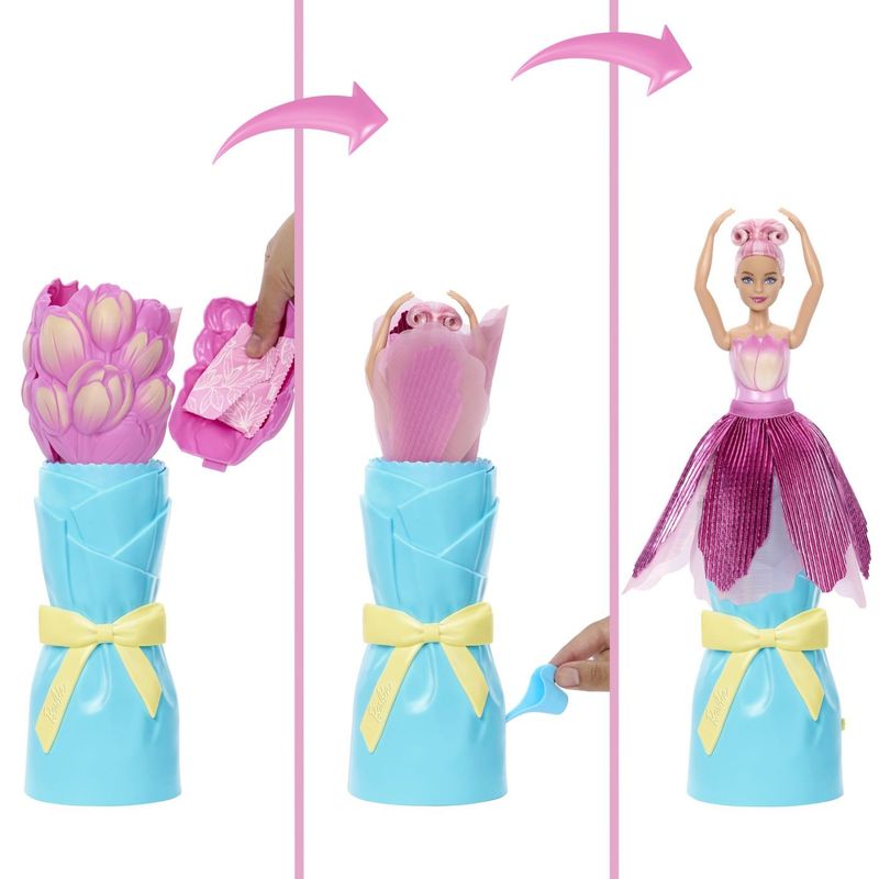 Jucarii, Copii si Bebe - Jucarii si jocuri - Papusi si accesorii - Papusi - BARBIE PETAL POP SET PAPUSA BARBIE LALEA ROZ SI ACCESORII - Infinity.ro