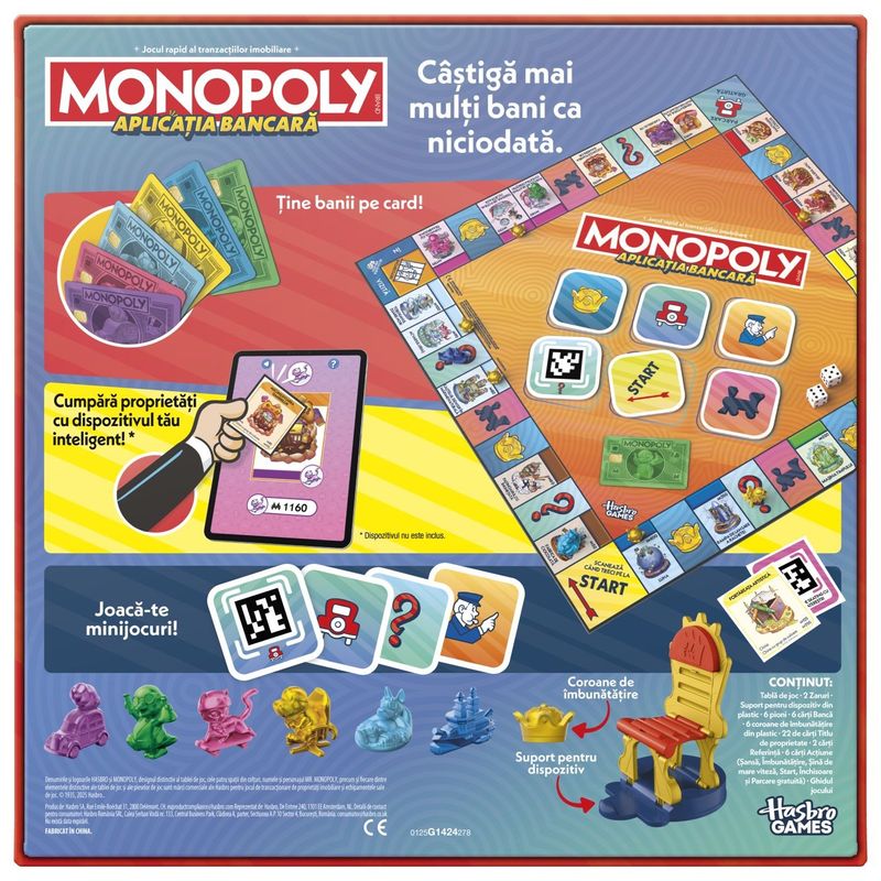 Jucarii, Copii si Bebe - Jucarii si jocuri - Jocuri si puzzle - Jocuri de societate - JOC MONOPOLY APLICATIA BANCARA IN LIMBA ROMANA - Infinity.ro