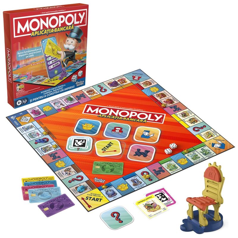 Jucarii, Copii si Bebe - Jucarii si jocuri - Jocuri si puzzle - Jocuri de societate - JOC MONOPOLY APLICATIA BANCARA IN LIMBA ROMANA - Infinity.ro