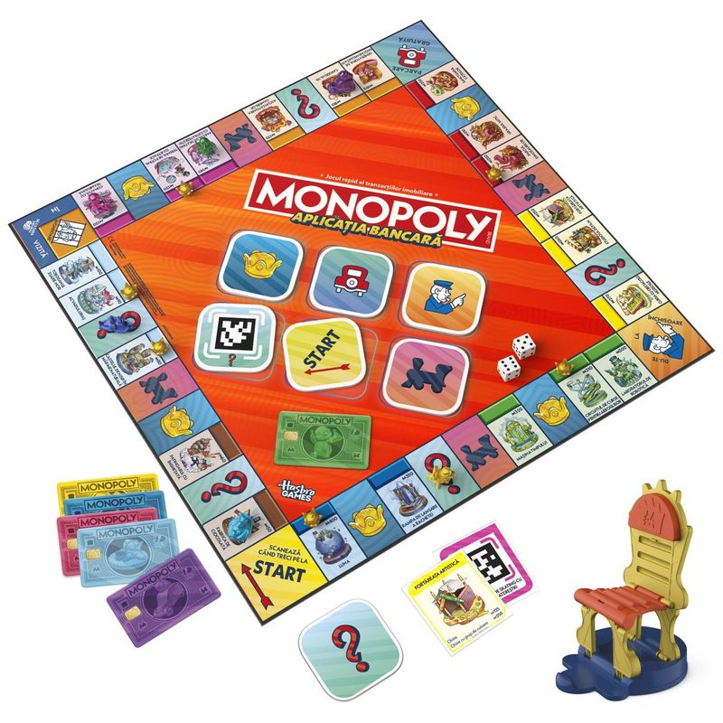 Jucarii, Copii si Bebe - Jucarii si jocuri - Jocuri si puzzle - Jocuri de societate - JOC MONOPOLY APLICATIA BANCARA IN LIMBA ROMANA - Infinity.ro