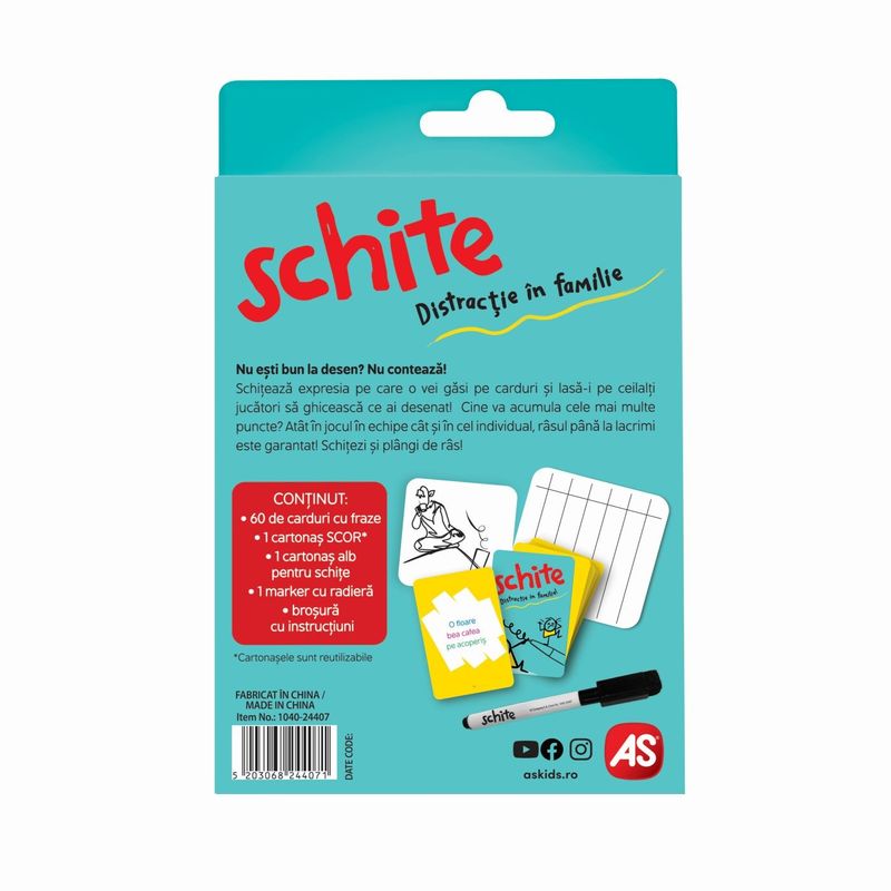 Jucarii, Copii si Bebe - Jucarii si jocuri - Jocuri si puzzle - Jocuri de societate - JOC DE CARTI SCHITE - Infinity.ro
