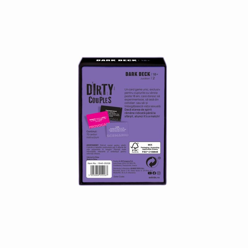 Jucarii, Copii si Bebe - Jucarii si jocuri - Jocuri si puzzle - Jocuri de societate - JOC DE CARTI DARK DECK DIRTY COUPLES IN LIMBA ROMANA - Infinity.ro