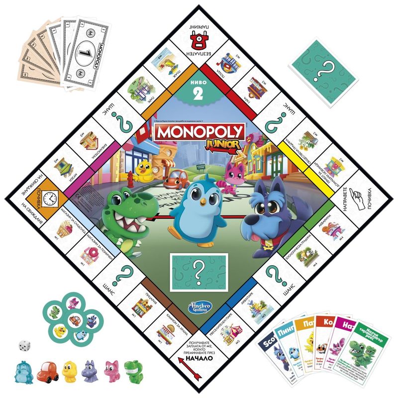 Jucarii, Copii si Bebe - Jucarii si jocuri - Jocuri si puzzle - Jocuri de societate - MONOPOLY JOC MONOPOLY JUNIOR 2 IN 1 IN LIMBA BULGARA - Infinity.ro