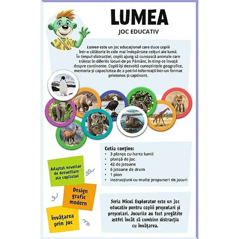 Jucarii, Copii si Bebe - Jucarii si jocuri - Jocuri si puzzle - Jocuri de societate - JOC EDUCATIV LUMEA MICUL EXPLORATOR - Infinity.ro