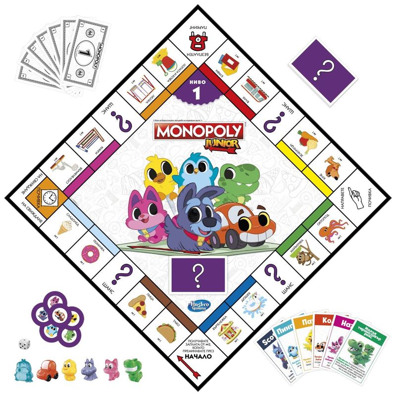 Jucarii, Copii si Bebe - Jucarii si jocuri - Jocuri si puzzle - Jocuri de societate - MONOPOLY JOC MONOPOLY JUNIOR 2 IN 1 IN LIMBA BULGARA - Infinity.ro