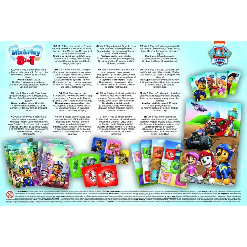 Jucarii, Copii si Bebe - Jucarii si jocuri - Jocuri si puzzle - Jocuri de societate - TREFL PATRULA CATELUSILOR JOC 8IN1 - Infinity.ro