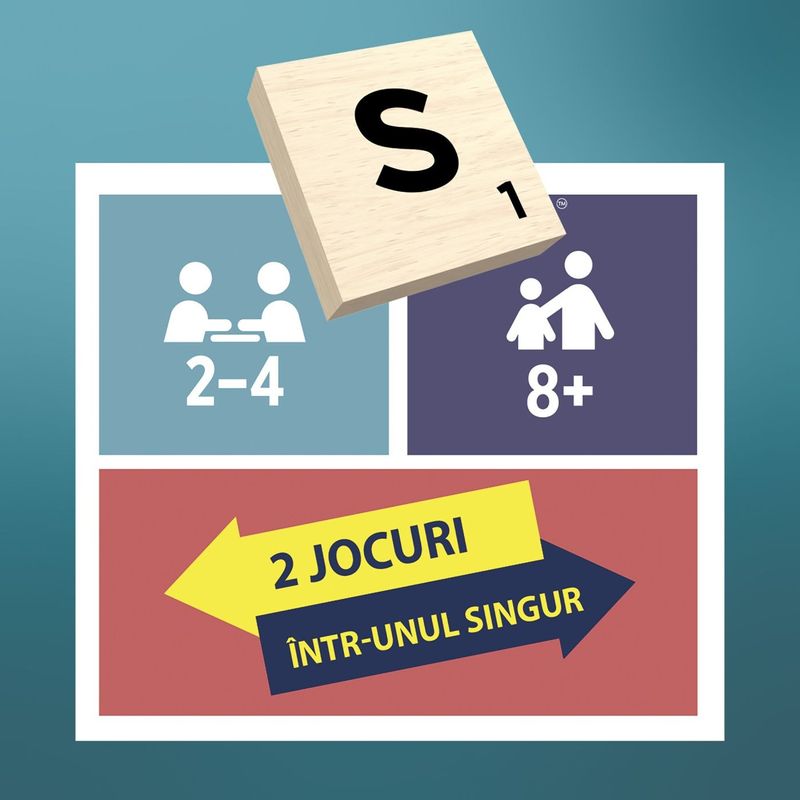 Jucarii, Copii si Bebe - Jucarii si jocuri - Jocuri si puzzle - Jocuri de societate - JOC SCRABBLE 2 IN 1 DIN LEMN IN LIMBA ROMANA - Infinity.ro