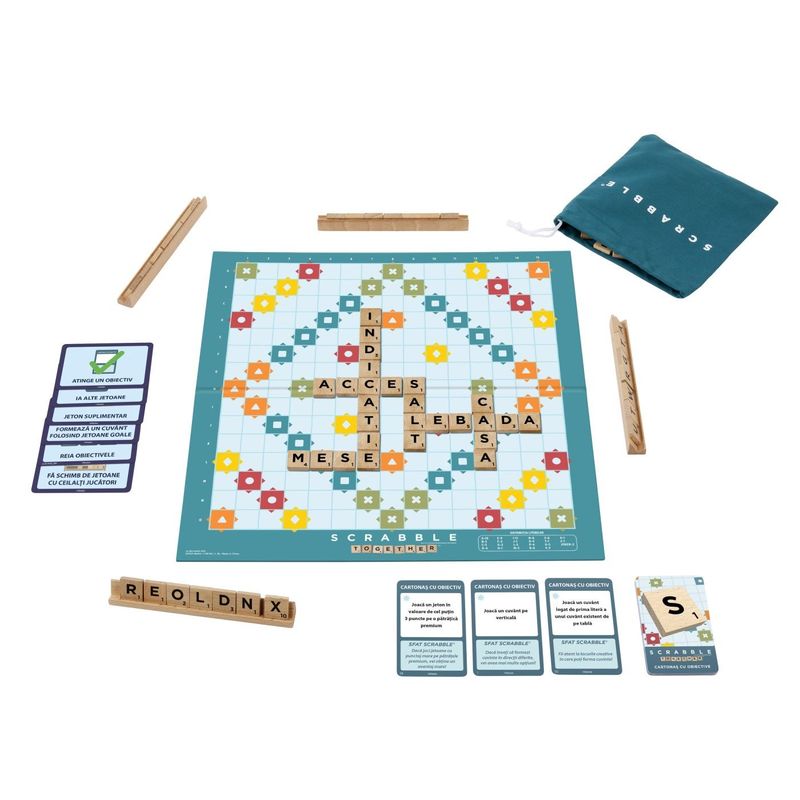Jucarii, Copii si Bebe - Jucarii si jocuri - Jocuri si puzzle - Jocuri de societate - JOC SCRABBLE 2 IN 1 DIN LEMN IN LIMBA ROMANA - Infinity.ro