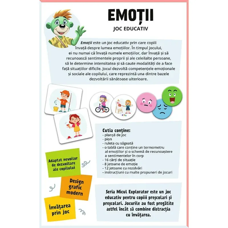 Jucarii, Copii si Bebe - Jucarii si jocuri - Jocuri si puzzle - Jocuri de societate - JOC EDUCATIV EMOTII MICUL EXPLORATOR - Infinity.ro