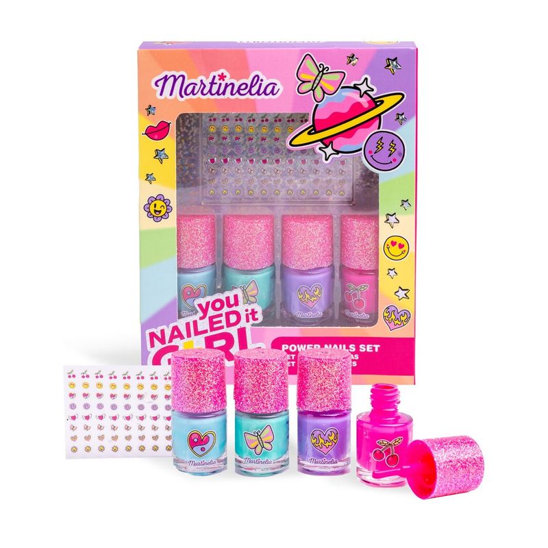 Jucarii, Copii si Bebe - Jucarii si jocuri - Jucarii de rol - Frumusete, bijuterii si accesorii fetite - MARTINELIA SUPER GIRL SET 4 LACURI DE UNGHII SI ACCESORII - Infinity.ro