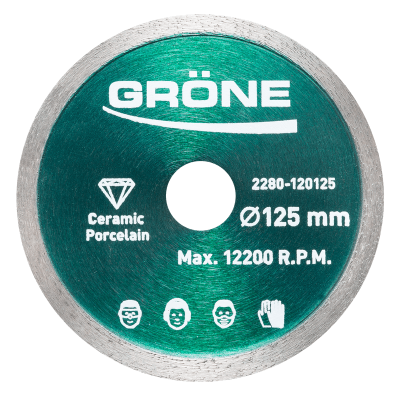 Casa si Gradina - Constructii - Scule electrice si accesorii - Accesorii polizare si slefuire - Disc diamantat Gröne diametru 125 x 22,23 mm margine continua - Infinity.ro