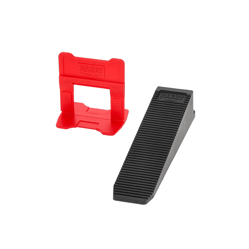 Casa si Gradina - Constructii - Vopsea si tencuieli - Pistoale si sisteme de vopsit si tencuit - Sistem de nivelare a placilor Hardy, chit de 2 mm, grosime 3-16 mm, 300 cleme + 100 pene intr-o galeata - Infinity.ro