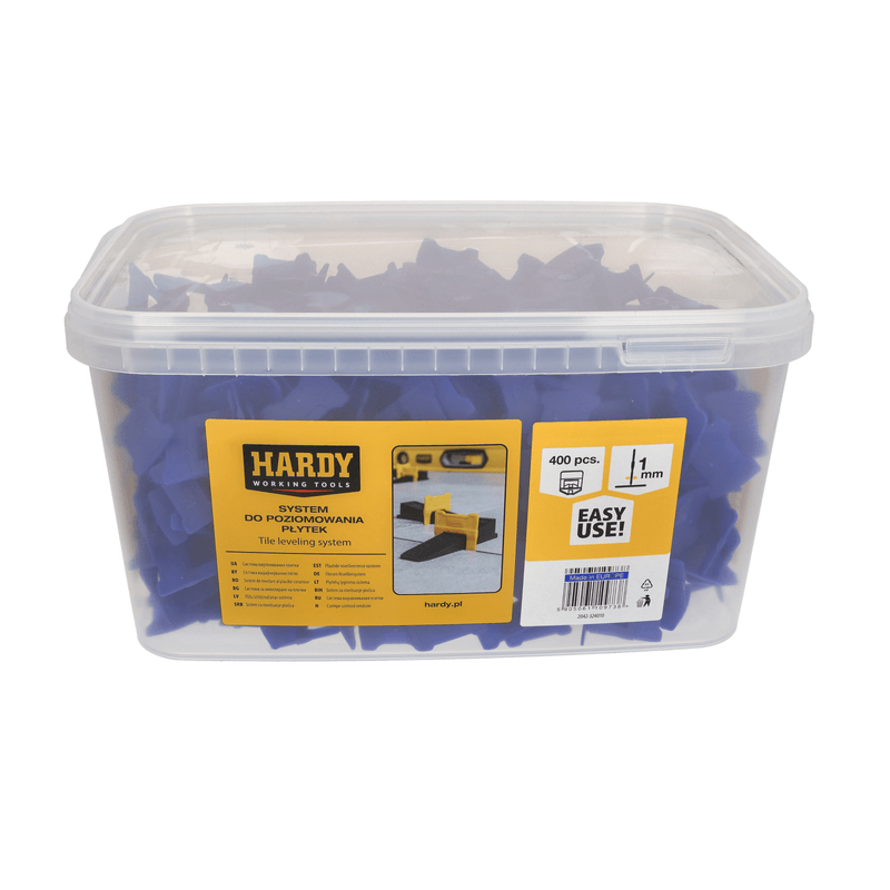 Casa si Gradina - Constructii - Vopsea si tencuieli - Unelte de vopsit si tencuit - Cleme de nivelare a placilor Hardy, chit de 1 mm, grosime 3-16 mm, 400 buc. per galeata - Infinity.ro