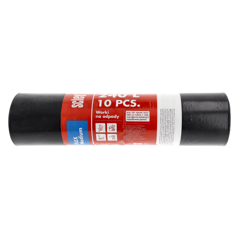 Market - Curatenie si intretinere casa - Produse menaj - Saci de gunoi - Saci de gunoi Scley, capacitate 240 l, folie Flex Medium, gri, rola de 10. - Infinity.ro