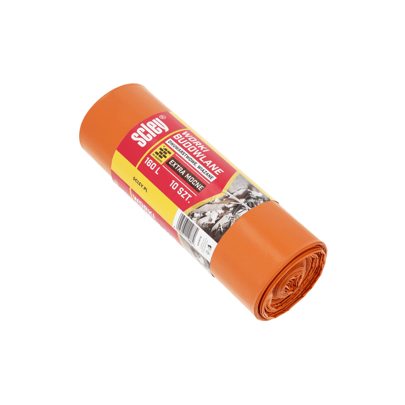 Market - Curatenie si intretinere casa - Produse menaj - Saci de gunoi - Saci de constructii Scley extra rezistenti, capacitate 160l, rola de 10 bucati, grosime 70mm, strat dublu - Infinity.ro