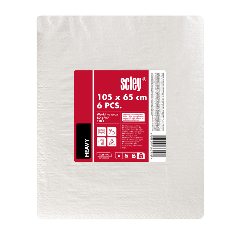 Market - Curatenie si intretinere casa - Produse menaj - Saci de gunoi - Saci de gunoi Scley, capacitate 110 l, PP, albi, pachet de 6 - Infinity.ro