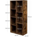 Casa si Gradina - Mobilier - Biblioteci si rafturi - Biblioteci - Biblioteca cu 7 compartimente deschise, MDF, 50x24x106cm, maro rustic - Infinity.ro