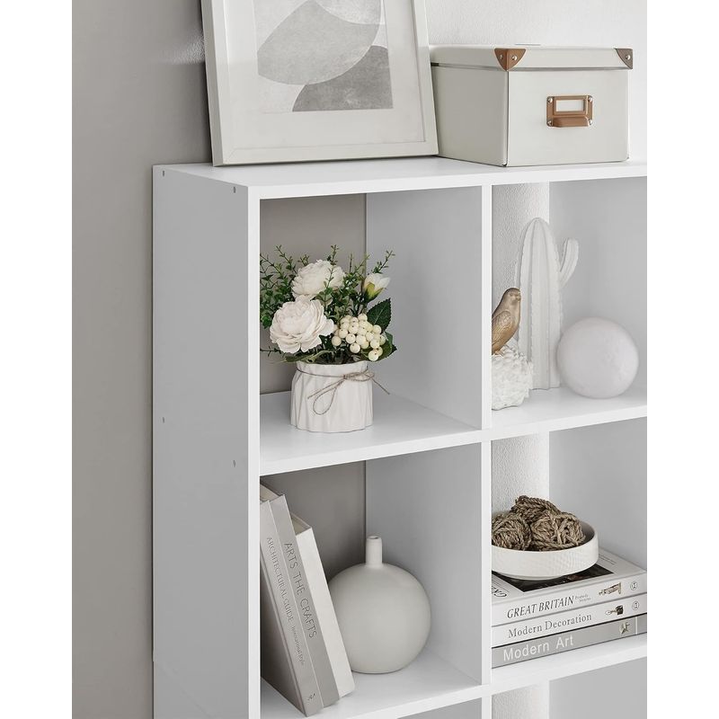 Casa si Gradina - Mobilier - Biblioteci si rafturi - Biblioteci - Biblioteca cu 10 compartimente, raft depozitare tip cuburi, stil scandinav, 66x30x162 cm, alb - Infinity.ro