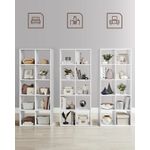 Casa si Gradina - Mobilier - Biblioteci si rafturi - Biblioteci - Biblioteca cu 10 compartimente, raft depozitare tip cuburi, stil scandinav, 66x30x162 cm, alb - Infinity.ro