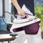 Electronice si Electrocasnice - Ingrijirea tesaturilor - Statii de calcat - Statie de calcat cu abur Tefal Express Anti-Calc SV8054E0, 2800W, 6.5 bari, 1.8L, talpa Durilium AirGlide, alb & violet - Infinity.ro