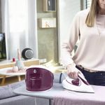 Electronice si Electrocasnice - Ingrijirea tesaturilor - Statii de calcat - Statie de calcat cu abur Tefal Express Anti-Calc SV8054E0, 2800W, 6.5 bari, 1.8L, talpa Durilium AirGlide, alb & violet - Infinity.ro