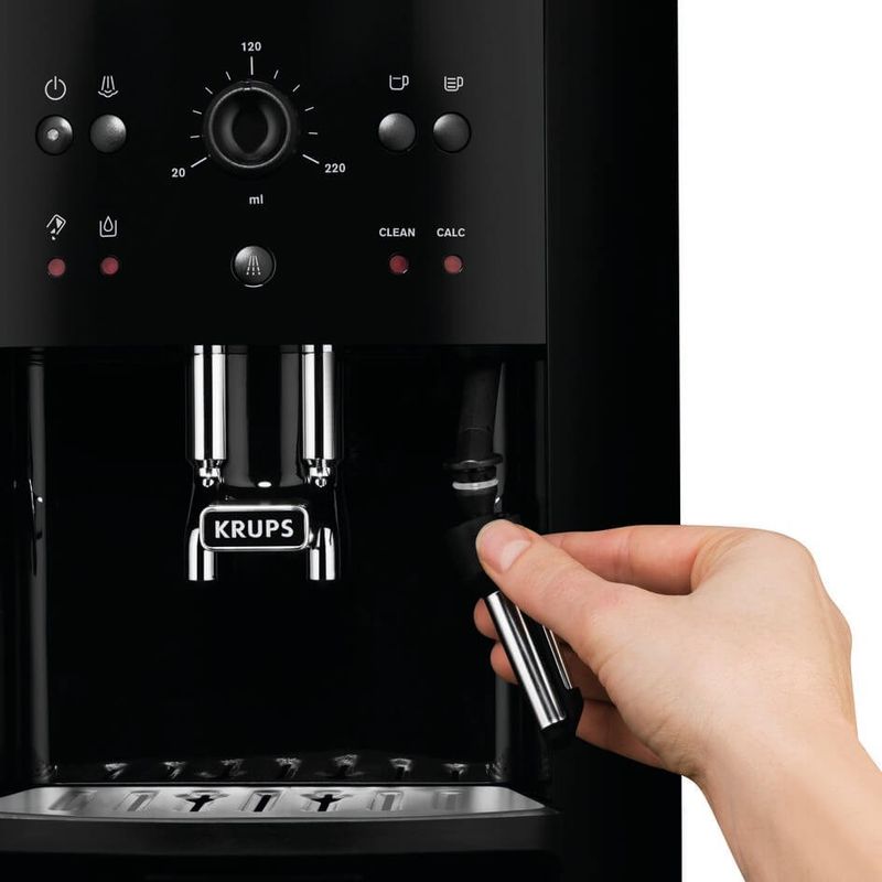 Electronice si Electrocasnice - Electrocasnice bucatarie - Preparare bauturi - Espressoare - Espressor automat Krups Picto Arabica EA811010, 1450W, 15 bari, 1.7L, rasnita 3 nivele, Negru - Infinity.ro