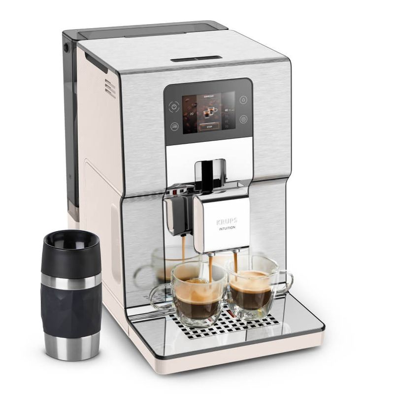 Electronice si Electrocasnice - Electrocasnice bucatarie - Preparare bauturi - Espressoare - Espressor automat Krups Intuition Experience+ EA877A10, presiune 15 bari, peste 20 de retete, Milk Advanced Technology - Infinity.ro